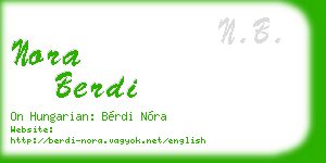 nora berdi business card